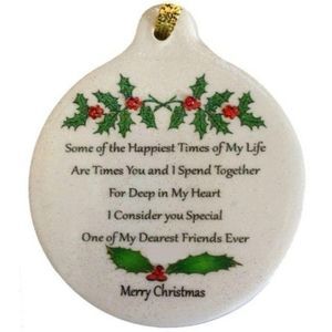 Dearest Friend Ever Porcelain Ornament Gift Boxed